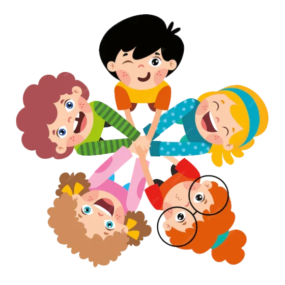 Illustration of children joining hands